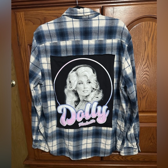 Sonoma Tops - Dolly Nashville upcycled flannel tee made by me